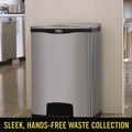 Indoor Waste Receptacles | Rubbermaid Commercial 1901999 Slim Jim 24-Gallon Front Step Style Stainless Steel Step-On Container - Black image number 6