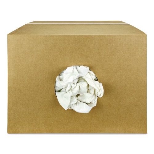 Perforated Roll & Hand Towels | HOSPECO 33325 Sweatshirt Rags Unscented White (8/lb, 25 lb/Carton) image number 0