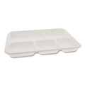 Perforated Roll & Hand Towels | Pactiv Corp. MC58000SBB Compostable Fiber Blend School Lunch Tray, 10 x 8 x 1, White, 240/Carton image number 4
