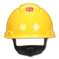 Head & Face Protection | 3M H-702SFV-UV SecureFit H-Series 4-Point Pressure Diffusion Ratchet Suspension H-700 Vented Cap with UV Indicator Hard Hats - Yellow image number 1