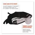 Head & Face Protection | Ergodyne 12487 Chill-Its 6615 One Size Fits Most High-Performance Bandana Doo Rag with Terry Cloth Sweatband - Black image number 2