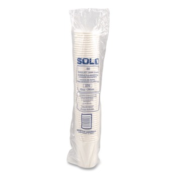 SOLO 370W-2050 Paper Hot Cups 10 oz White 50/Pack