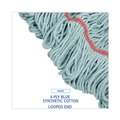 Mop Heads | Boardwalk BWK1400LCT EchoMop with Looped-End Synthetic/Cotton Wet Mop Head - Large, Blue (12/Carton) image number 6