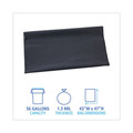 Low-Density Trash Bags | Boardwalk H8647PGK 56 Gallon 1.3 mil 43 in. x 47 in. Flat Pack Linear Low Density Industrial Can Liners - Gray (100/Carton) image number 3