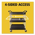 Carts | Rubbermaid Commercial FG342488BLA 18-5/8 in. x 33-5/8 in. x 37-3/4 in. Three-Shelf Economy Plastic Cart - Black image number 7