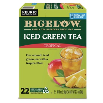  | Bigelow 5000364656 0.10 oz. Tea K-Cups - Tropical Iced Green Tea (22/Box)