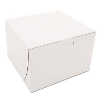 BAKERY BOXES AND CONTAINERS | SCT SCH 0909 6 in. x 6 in. x 4 in. Non-Window Paper Bakery Boxes - White (250/Bundle)