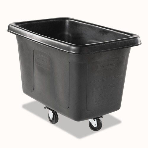 Carts & Trucks | Rubbermaid Commercial FG460800BLA 300 lbs. Capacity 59 Gallon Plastic Cube Truck - Black image number 0