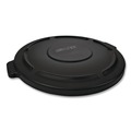Waste Receptacle Lids | Rubbermaid Commercial 1867532 BRUTE 22.25 in. Diameter Self-Draining Flat Top Lids for 32 Gallon Round BRUTE Containers - Black image number 0
