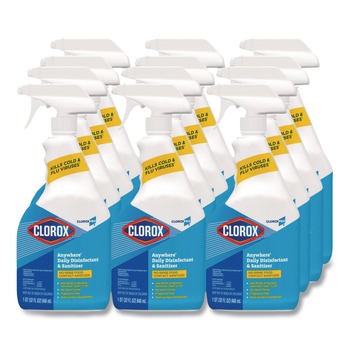 DISINFECTING AND CLEANING SOLUTIONS | Clorox 01698 32 oz. Spray Bottle Anywhere Daily Disinfectant and Sanitizer (12/Carton)