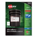 Perforated Roll & Hand Towels | Avery 60522 UltraDuty 4.75 in. x 7.75 in. GHS Chemical Waterproof and UV Resistant Labels - White (100/Pack) image number 0