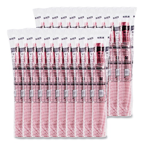 Cups | SOLO 316SI-0041 16 oz. Paper Hot Drink Cups in Bistro Design - Maroon (50/Pack) image number 0