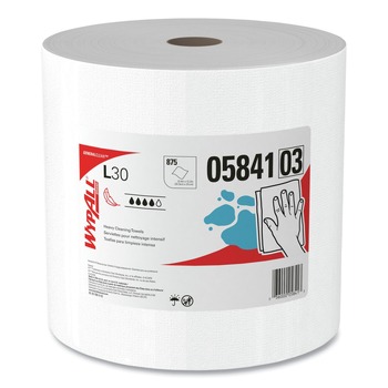 WypAll 05841 875/Roll L30 Wipers Jumbo Roll - White