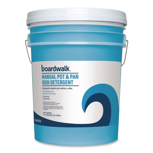 Dishwashing Detergents | Boardwalk BWK4858 5 Gallon Manual Pot and Pan Dish Detergent - Fresh Breeze Scent image number 0