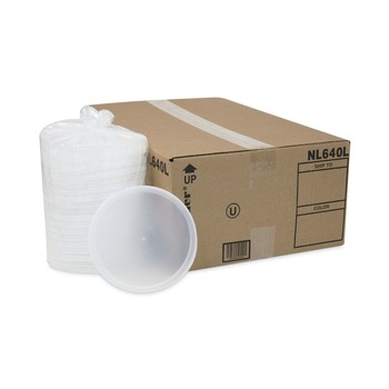 JANITORIAL | Pactiv Corp. NL640L Newspring DELItainer 6.45 in. Diameter x 0.45 in. Height Plastic Microwavable Container Lid - Translucent (120/Carton)