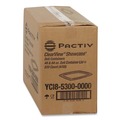 Food Containers & Lids | Pactiv Corp. YCI853000000 9 in. x 7.38 in. x 0.19 in., Deli Container Lid, Flat Lid For 3-Compartment 48/64 oz. Containers - Clear (220/Carton) image number 2