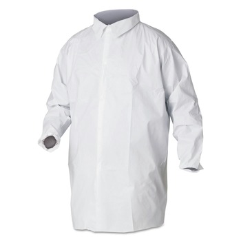 Ansell KCC 44444 A40 Liquid and Particle Protection Lab Coats - X-Large, White (30/Carton)