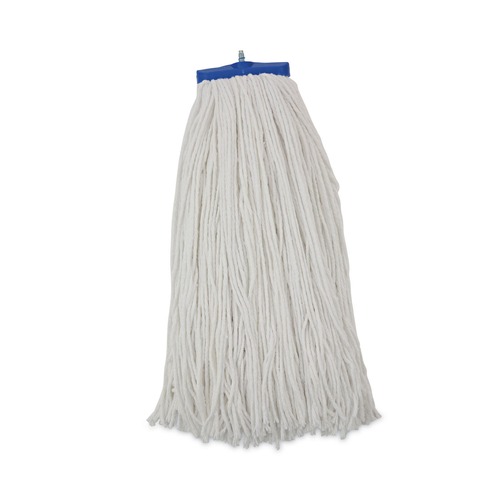 Mop Heads | Boardwalk BWK724RCT 24 oz. Cut-End Lie-Flat Rayon Wet Mop Head - White (12/Carton) image number 0