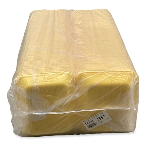 Food Containers & Lids | GEN 8PYEL 10.8 in. x 8.82 in. x 1.5 in. #8P Meat Trays - Yellow (200/Carton) image number 0