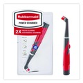 Brushes | Rubbermaid 1839685 Multi-Purpose Cordless Battery Power Scrubber Red/White Nylon Bristles 12.68-in Brush 7-in Red/Black Handle image number 2