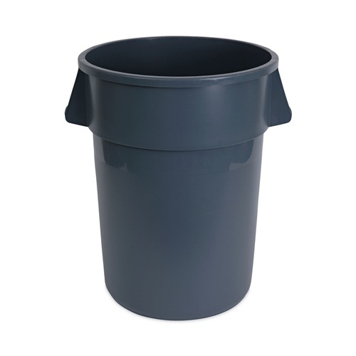Outdoor Waste Receptacles | Boardwalk 3485199 44-Gallon Round Plastic Waste Receptacle - Gray image number 0