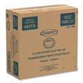 Cup Lids | Dart 662TS Straw-Slot Lids for 9 - 20 oz. Cold Cups - Clear (100/Sleeve, 10 Sleeves/Carton) image number 1