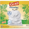 Drawstring & Kitchen Bags | Glad 78900 OdorShield 24 in. x 27.38 in. 13 Gallon Tall Kitchen Drawstring Bags - White/Gain Original Scent (80/Box) image number 3