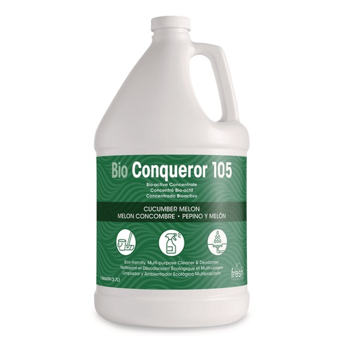 Air Fresheners & Odor Eliminators | Fresh Products 105G-F-000I004M-02 1 gal. Bio Conqueror 105 Enzymatic Odor Counteractant Concentrate - Cucumber Melon (4/Carton) image number 0