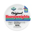Plates | AJM Packaging Corporation AJM OH9AJBXWH 9 in. Diameter Original Heavyweights Paper Plates - White (120/Pack, 8 Packs/Carton) image number 2