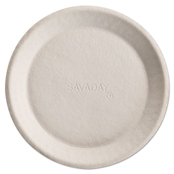 Chinet 10117 10 in. Savaday Molded Fiber Plates - Cream (500/Carton)