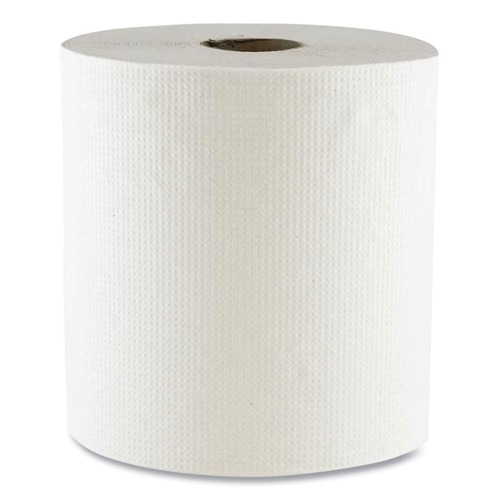Perforated Roll & Hand Towels | Boardwalk 6700W 8 in. x 700 ft. 1 Ply Hard Wound Towel - White (6/Carton) image number 0