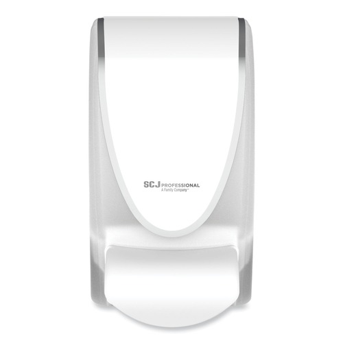 Soap Dispensers | SC Johnson TPW1LDS 4.92 in. x 4.6 in. x 9.25 in. 1 Liter Transparent Manual Dispenser - White (15/Carton) image number 0