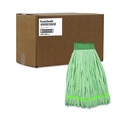 Mop Heads | Boardwalk BWKMWTLGCT Microfiber Looped-End Wet Mop Head - Large, Green (12/Carton) image number 0