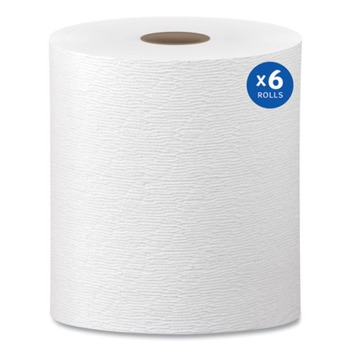 Kleenex 50606 8 in. x 600 ft. Hard Roll Paper Towels with Premium Absorbency Pockets - White (6 Rolls/Carton)