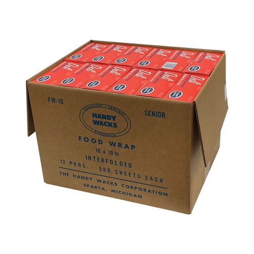 Paper Wraps | Handy Wacks FW10 10.75 in. x 10 in. Interfolded Food Wrap Deli Sheets (12/Carton) image number 0