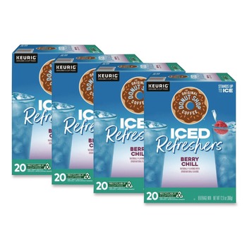 The Original Donut Shop 5000384762 ICED Refreshers K-Cup Pods - Berry Chill (80/Carton)