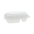 Food Containers & Lids | Pactiv Corp. YCNW02052 2-Compartment 9 x 6 x 3.1 EarthChoice Vented Microwavable MFPP Plastic Hinged Lid Container - White (170/Carton) image number 2