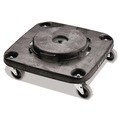 Dollies | Rubbermaid Commercial FG353000BLA BRUTE Square 300 lbs. Capacity Trash Can Dolly - Black image number 0