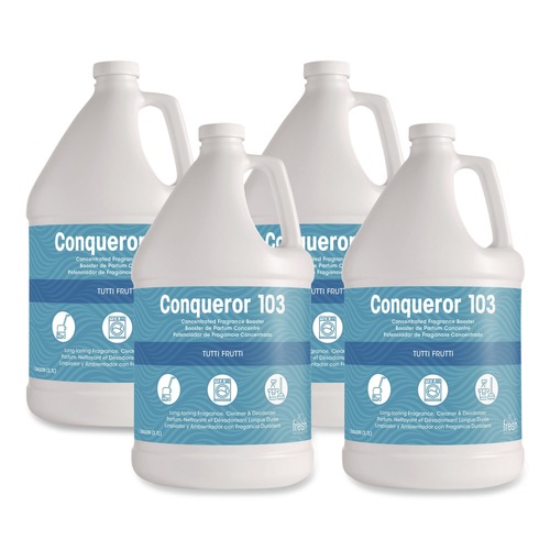 Air Fresheners & Odor Eliminators | Fresh Products 103G-F-000I004M-81 1 gal. Bottle Conqueror 103 Odor Counteractant Concentrate - Tutti-Frutti (4/Carton) image number 0