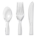 Cutlery Kits | Dixie CH0180DX7 Cutlery Keeper Tray with Plastic Forks/Knives/Spoons - Clear (180/Box) image number 3