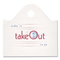 Specialty Bags | AmerCareRoyal RPWB1919 19 in. x 9.5 in. x 19 in. Take-Out Labeling Cut-Out Handles Wave Top To-Go Bags - White/Blue/Red (500/Carton) image number 0