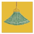 Mop Heads | Rubbermaid Commercial FGF13700GR00 24 oz. Non-Launderable Cotton/Synthetic Cut-End Wet Mop Heads - Green image number 3