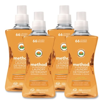 LAUNDRY DETERGENTS | Method 01490 53.5 oz. Bottle 4X Concentrated Laundry Detergent - Ginger Mango (4/Carton)
