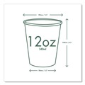 Cups | Vegware LV-12G 12 oz. 89-Series Paper Hot Cup - White/Green (1000/Carton) image number 2