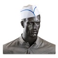 Chef Hats | AmerCareRoyal RCC2 Adjustable Crepe Paper Classy Cap - One Size Fits All/White/Blue Stripe (1000/Carton) image number 1