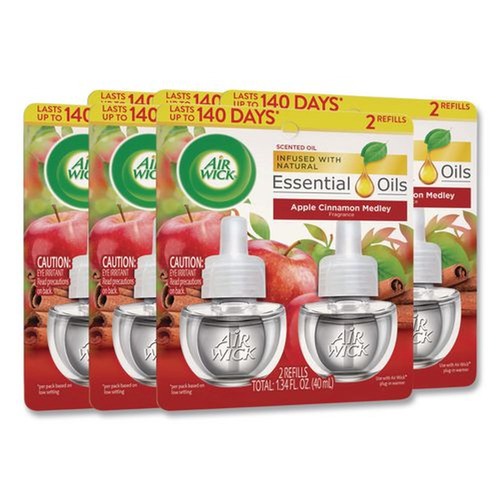 Metered Dispenser Refills | Air Wick 62338-95499 0.67 oz. Scented Oil Refill - Apple Cinnamon Medley (6/Carton) image number 0