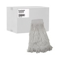 Mop Heads | Boardwalk BWK524R 24 oz. Pro Loop Web/Tailband Premium Saddleback Rayon Mop Head - White (12/Carton) image number 2