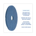 Floor Pads-Stripping | Boardwalk BWK4020BLU 20 in. Diameter Scrubbing Floor Pads - Blue (5/Carton) image number 4