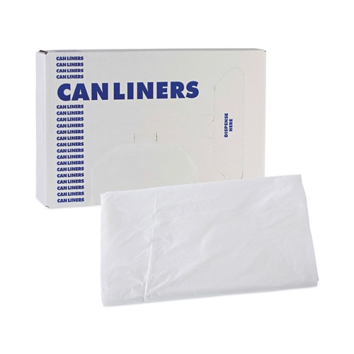 High-Density Trash Bags | Boardwalk Z8648VNK 43 in. x 48 in. 56 gal. 16 mic High Density Industrial Can Liners - Natural (200/Carton) image number 0