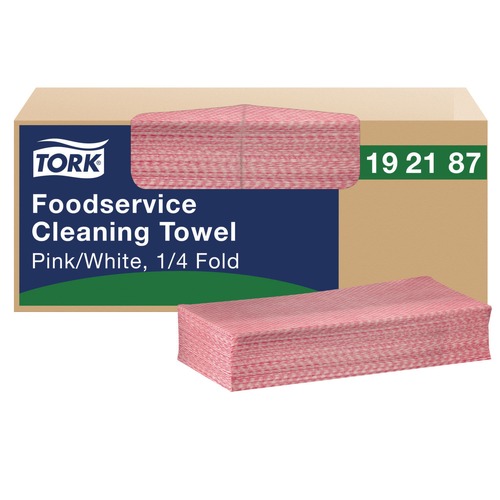 Cleaning Cloths & Wipes | Tork 192187 1-Ply 6 x 10.75 Foodservice Cleaning Towel - Pink (1/Carton) image number 0